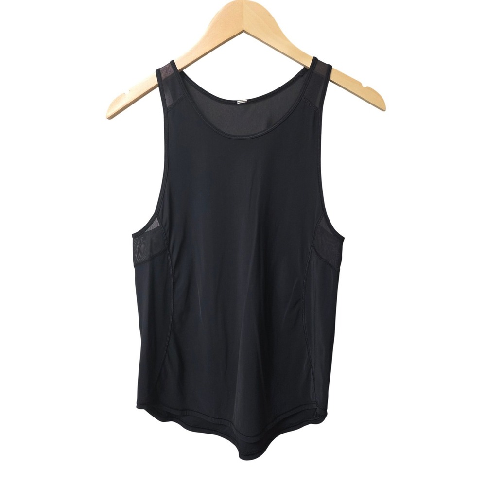 Lululemon Black Sculpt Athletic Mesh Back Sleeveless Tank Top Women 6 Athelsiure